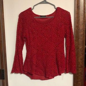 Beautiful red lace blouse!